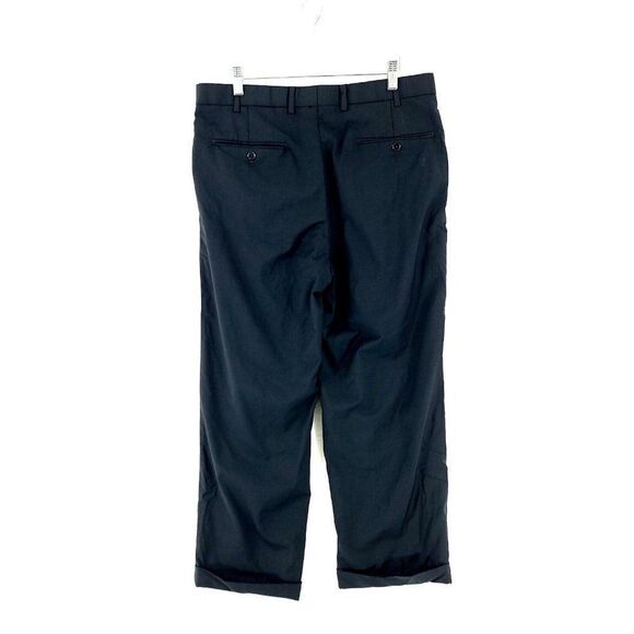 Brooks Brothers Loro Piana Wool Blue Pleated Cuffed Mid Rise Dress Pants 34/27 P - Picture 3 of 6